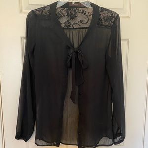 Black sheer blouse